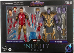 Marvel Hasbro Legends Series 6-inch Scale Action Figure 2-Pack Toy Iron Man Mark 85 vs. Thanos, Infinity Saga character, Premium Design, 2 Figures and 15 Accessories